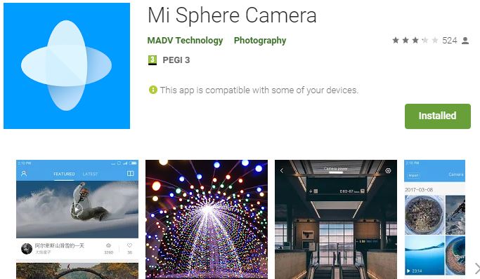 Sphere App para capturar imagenes 360