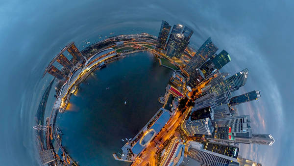 Vista 360 grados de fotografía aerea